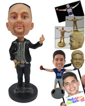 Personalized Bobblehead Modern Guy With A Stylish Pair Of Jeans And One Hand In  - £71.39 GBP
