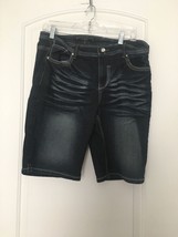 Cato Women&#39;s Blue Jean Bermuda Shorts Pockets Zip &amp; Button Size 12 - £24.64 GBP
