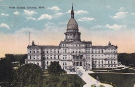 Lansing MI Michigan State Capitol 1917 Postcard E03 - $2.99