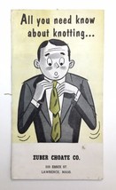 Vtg Zuber Choate Company Men&#39;s Arrow Tie Brochure Knotting Neckties How To.. - £7.86 GBP
