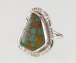 Navajo Sterling King&#39;s Manassa Turquoise Ring by S. Skeets, Size 5.50 - £115.52 GBP