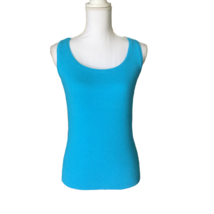 Chicos Womens Ribbed Tank Top Size 0 Blue Casual Wear - £11.30 GBP