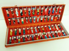Vintage China Chinese Mini Figurine Statue Set 56 Ethnic Groups in Silk box - £71.65 GBP