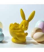 Vtg Rosbro Happy Easter Rabbit Yellow Plastic Bunny Egg Candy Container ... - $16.56 CAD