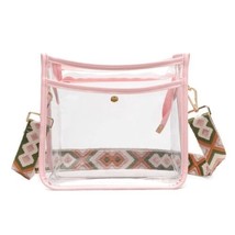 Stadium Approved Guitar Strap Clear Crossbody Bag for Concert/Festivals (Pink) - £19.92 GBP