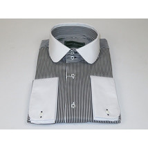 Men 100% Cotton Dress Shirt CIERO MONTERO Turkey 1f94-06 White black Slim Fit image 5