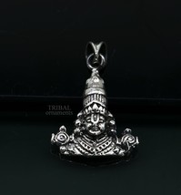 925 sterling silver vintage Hindu idol tirupati balaji and Laxmi Pendant... - $551.09 MXN