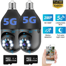 5G 1080P Ip Light Bulb Camera Wi-Fi Ir Night Smart Home Wireless Security -2Pack - £87.16 GBP