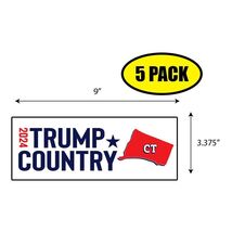 5 PACK 3.37"x 9" TRUMP COUNTRY CONNECTICUT Sticker Decal Gift MAGA BS0085 - $6.53