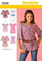 Simplicity 2689 Girls Dress, Tunic and Belt Size: AA (8-10-12-14-16) - £8.78 GBP