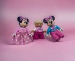 Lot of 3 Lego Duplo Minnie Mouse Disney Figures Pink Top White Pants and... - £7.82 GBP