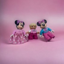 Lot of 3 Lego Duplo Minnie Mouse Disney Figures Pink Top White Pants and Skirt - £7.77 GBP