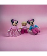 Lot of 3 Lego Duplo Minnie Mouse Disney Figures Pink Top White Pants and... - £7.90 GBP
