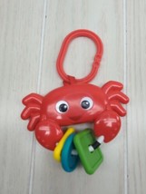 Kids II red hanging crab blue green yellow rattle shapes - $8.90