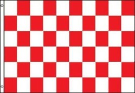 Red and White Checkered Flag Advertising Banner Store Sign Party Pennant 3x5 - £12.87 GBP