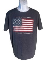 GREAT AMERICAN LAKES &amp; TIMBER Short Sleeve American Flag T-Shirt Blue Me... - $9.89