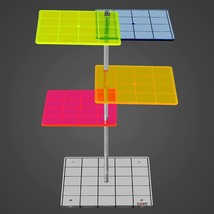3D Combat Risers Set Colored Acrylic Connected By Metal Pillars Flying Miniature - £32.23 GBP