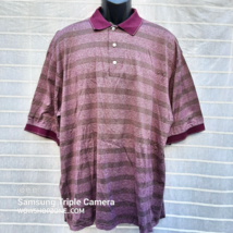 Ben Hogan Polo Shirt Maroon Golf Mens Size XXL Stripes Double Mercerized... - £19.65 GBP