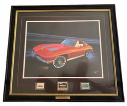 Rare1963 Chevrolet Corvette Sting Ray by Renowned Artist Thierry Thompson SIGNED - £140.72 GBP
