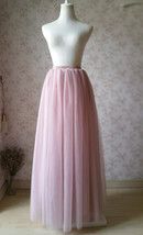 DUSTY PINK Tulle Maxi Skirts Women Plus Size Puffy Tulle Skirt for Wedding Party