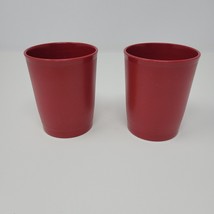 Lot 2 Tupperware Cup Juice Tumbler Glass 6oz Red #1251 Made In USA - $6.79