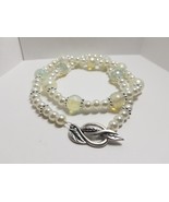 White Glass Pearls and Faceted Glass Beaded Necklace - £27.49 GBP
