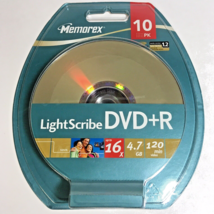 Memorex LightScribe DVD+R Recordable 10 Pack 16x 4.7 GB 120 min Factory ... - $13.98