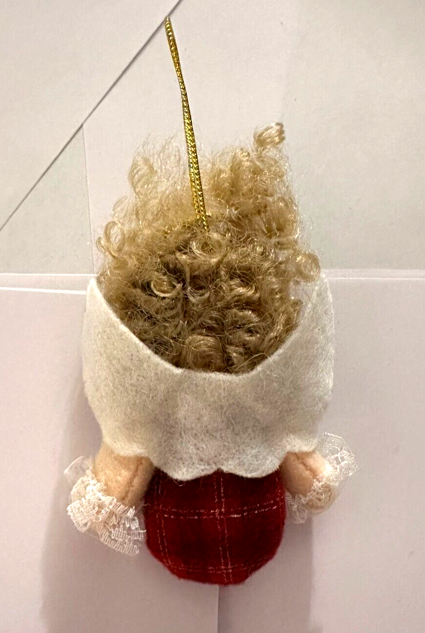 Handmade Angel Christmas Ornament Plush Doll with Curly Hair Item image 3