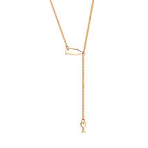 18K Gold-Plated Wine Lariat Necklace - £8.83 GBP