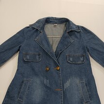 Women's Blue Denim Jacket Coat Pockets Size XL  image 15