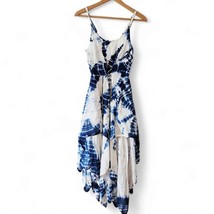 Advance Apparels Blue White Snakeskin Tie Dye Handkerchief Hippie Corset... - £36.24 GBP