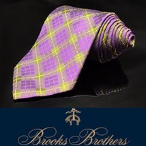 Brooks Brothers Purple Multi Color Plaid Luxury Dapper Stripped Tie - £24.46 GBP