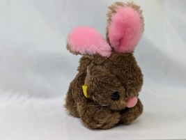 Russ Brown Mini Rabbit Plush 4 Inch Pink Ears Stuffed Animal Toy - £10.22 GBP