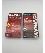 Blank High Performance VHS Tapes Lot of 2 New &amp; Sealed Maxell Magnavox - $14.99