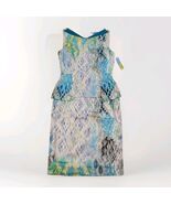 Antonio Melani Womens Sz 2 Sunny Fields Peplum Sheath Dress Blue Multi A... - $36.82