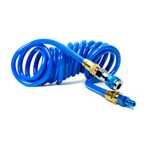 Steelman 15ft Coiled Air Hose with Adapter and 1/4-Inch NPT Fittings, 50... - £51.19 GBP