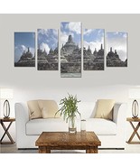 Borobudur Buddhist Biggest Temple Canvas Wall Art Prints (No Frame) 5-Pi... - $45.72 CAD