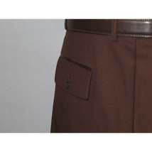 Mens Apollo  King  Banded Collarless suit Chinese Mandarin Wide leg AG94 Brown image 10