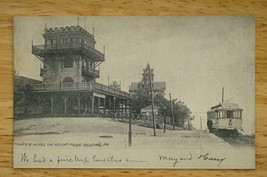 Vintage UDB Postcard Tower &amp; Hotel Trolley Mount Pennsylvania Reading PA - £10.16 GBP