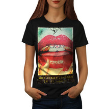 Wellcoda Lips Girl Nail Fashion Womens T-shirt, Lip Casual Design Printed Tee - £14.74 GBP+