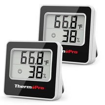 ThermoPro TP157 2 Pack Hygrometer Indoor Thermometer for Home, Room Thermometer  - £20.71 GBP