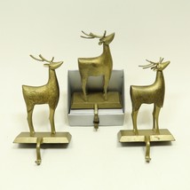 PEIR ONE Christmas Stocking Holder Set of 3 Reindeer Metal - £26.94 GBP