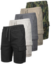 Mens 5-Pack Stretch Flex Cargo Shorts with 6 Pockets (Sizes S–2XL) Free ... - $59.97