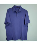 Polo Ralph Lauren Cotton Polo Shirt Men&#39;s XL Blue 100% Cotton 3 Button  - £13.95 GBP