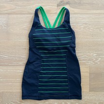 Lululemon Energy Tank Top Slalom Stripe Inkwell / Inkwell / Green Bean - $831.77 MXN