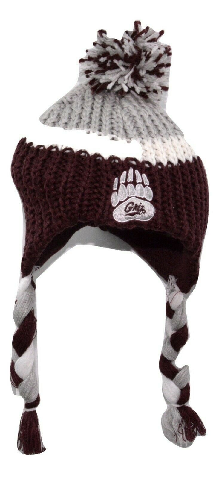 Adidas KB06B Youth Montana Grizzlies NCAA Knit Tassel Winter Hat Beanie