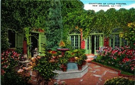Courtyard of Little Theatre New Orleans Louisiana LA UNP Linen Postcard B10 - £2.09 GBP