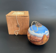 Handmade and Handpainted 4&quot; Pottery Ornament with Grand Canyon Landscape - $145.00