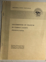 Occurrences Of Uranium In Carbon County Pennsylvania (1954) 14pg Federal Report - £11.48 GBP