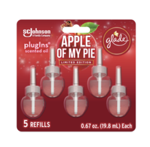 Glade PlugIns Refill Oil, Apple of My Pie, Pack of 5, (.67 Fl. Oz/Bottle) - £23.14 GBP